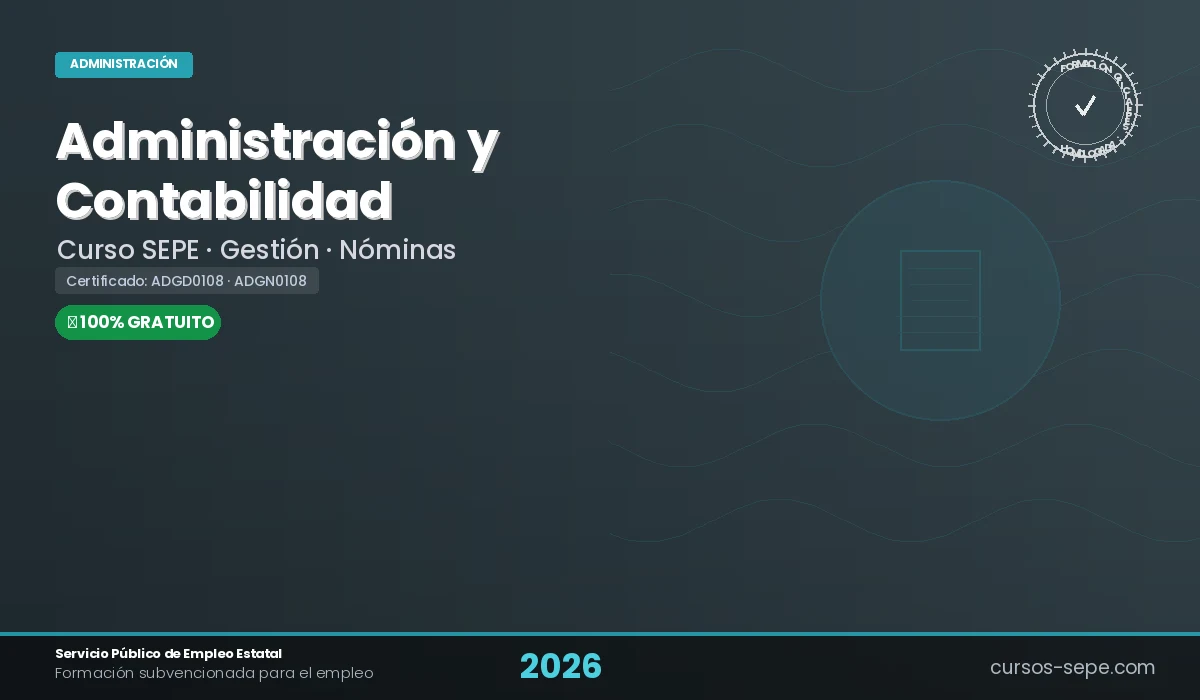 Cursos de administración y contabilidad SEPE 2026 - gestión empresarial