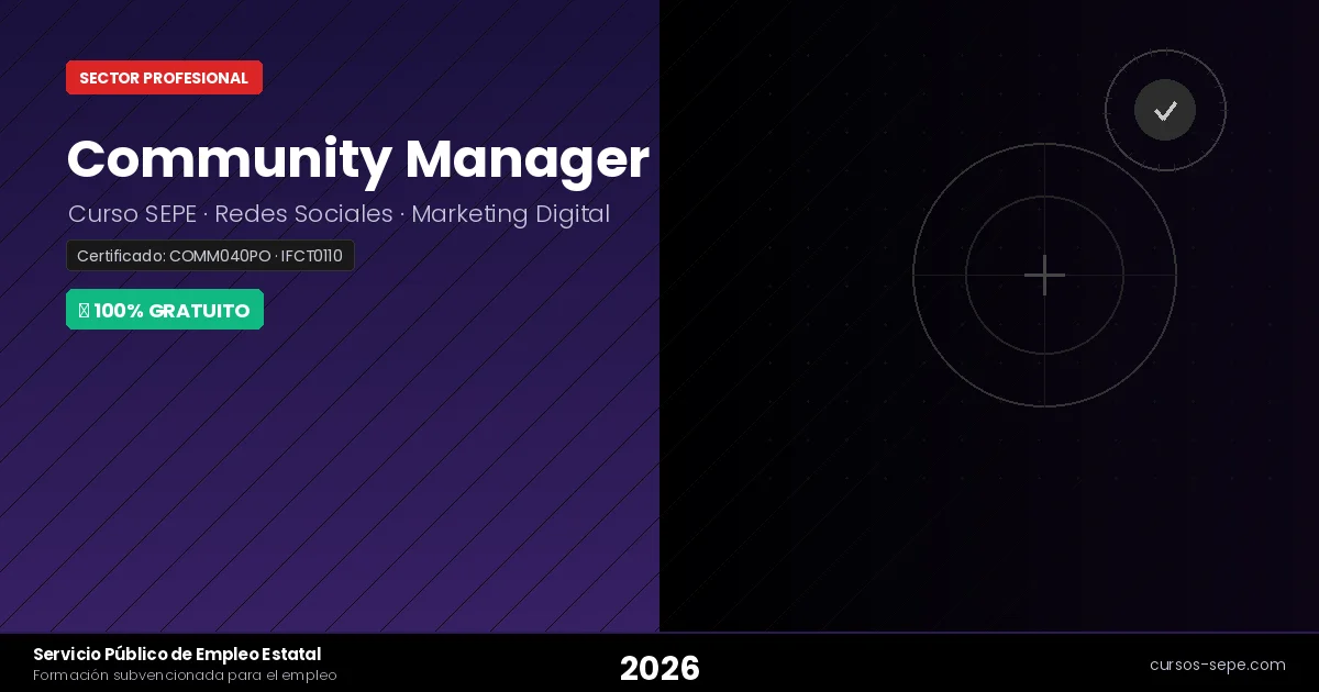 Curso Community Manager SEPE 2026: Redes Sociales Gratis