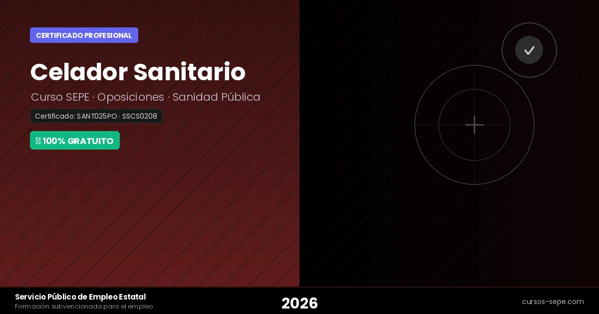 Curso Celador Sanitario SEPE 2026: Gratis para Opositar