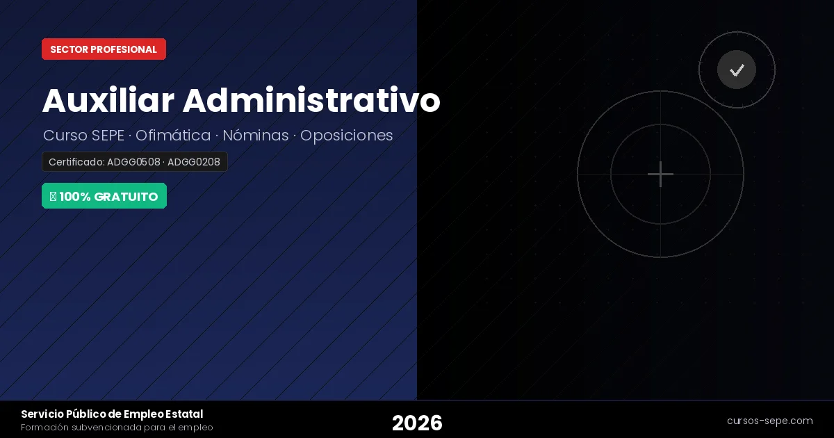 Imagen destacada del Curso Auxiliar Administrativo SEPE formación gratuita, oposiciones y ofimática