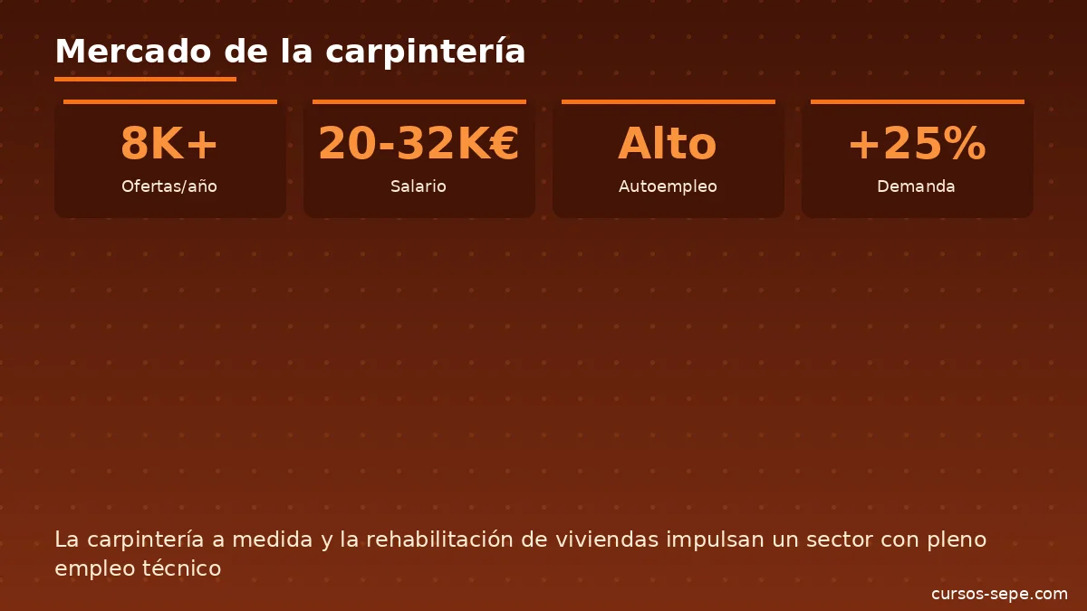 Mercado laboral carpintería mueble salarios vacantes reformas España 2026