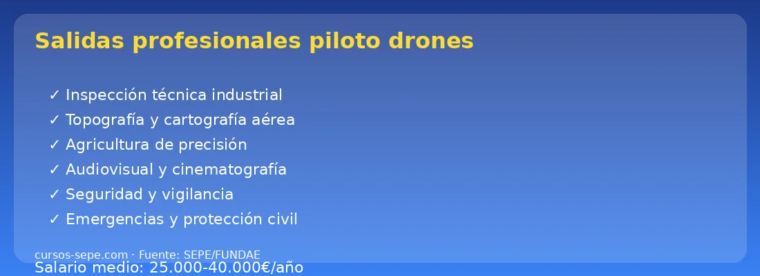Salidas profesionales piloto de drones 2026 inspección topografía agricultura