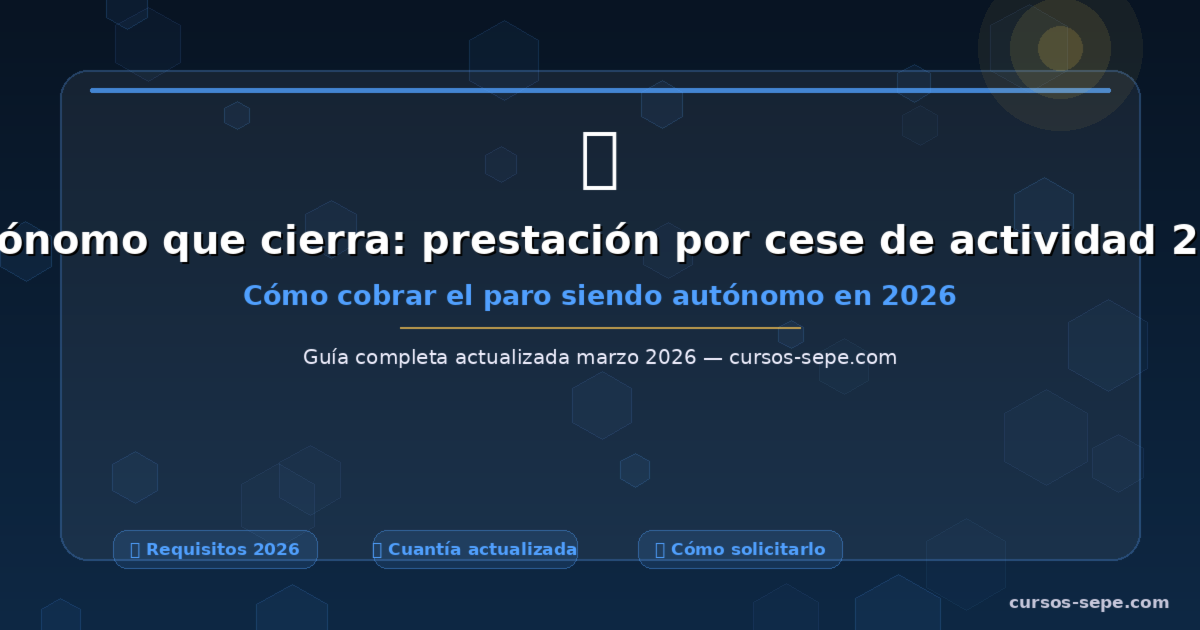 Autónomo que cierra: prestación por cese de actividad 2026
