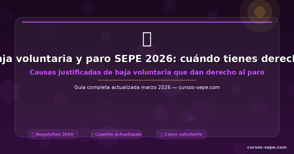 Baja voluntaria y paro SEPE 2026: cuándo tienes derecho