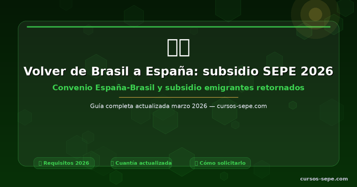 Volver de Brasil a España: subsidio SEPE y pensión 2026