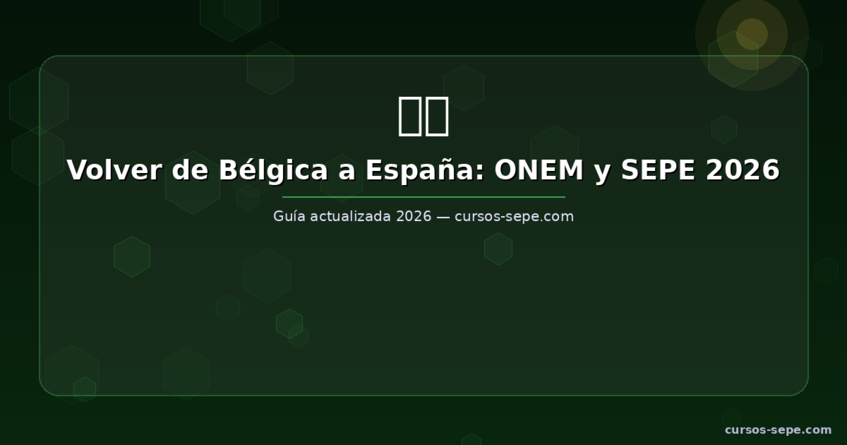 Volver de Bélgica a España: ONEM, formulario C109 y subsidio SEPE en 2026