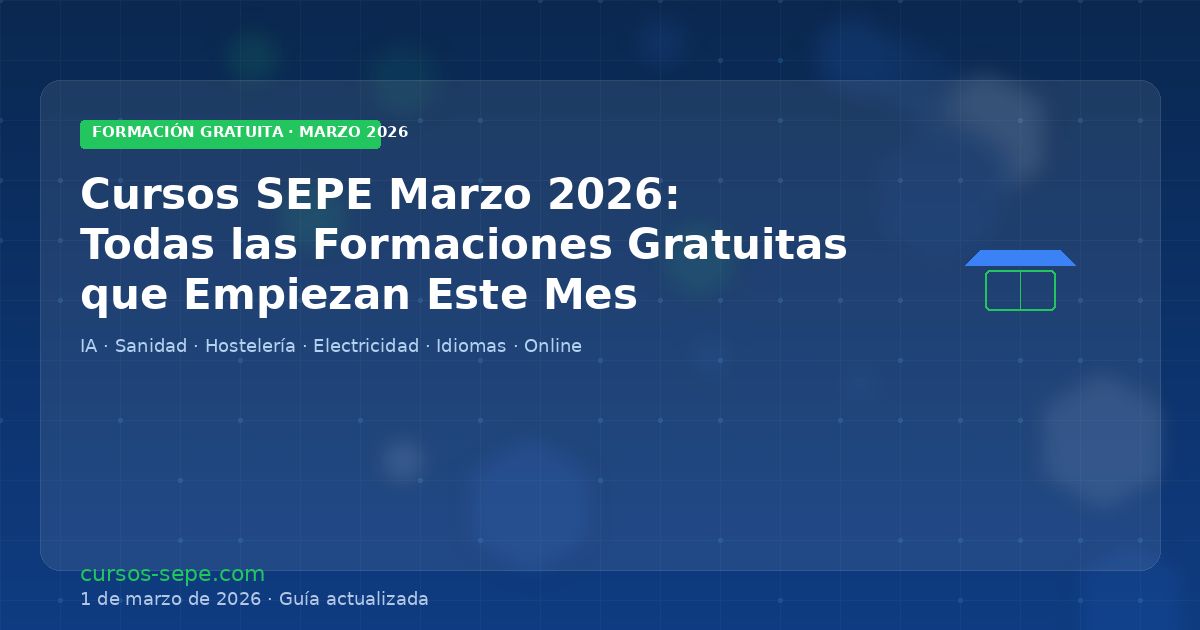 Cursos SEPE Marzo 2026: Todas las Formaciones Gratuitas que Empiezan Este Mes