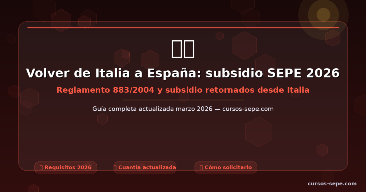 Volver de Italia a España: subsidio SEPE y NASpI 2026