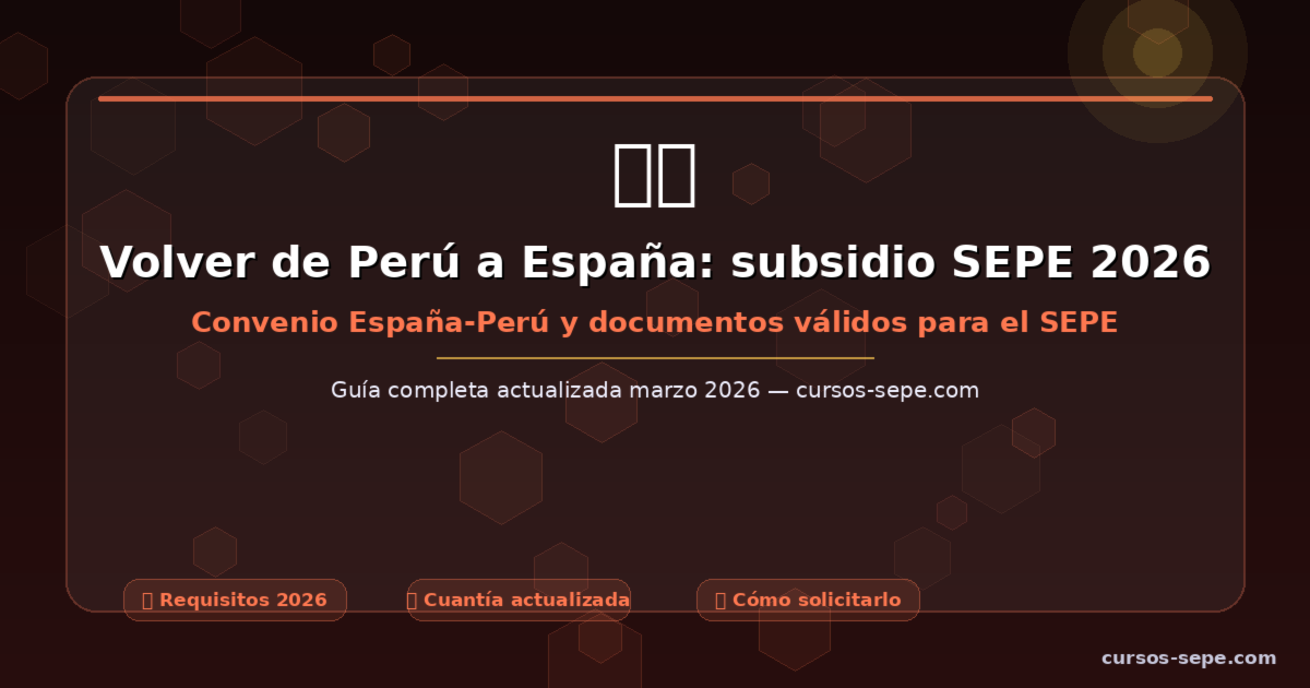 Volver de Perú a España: subsidio SEPE y pensión 2026