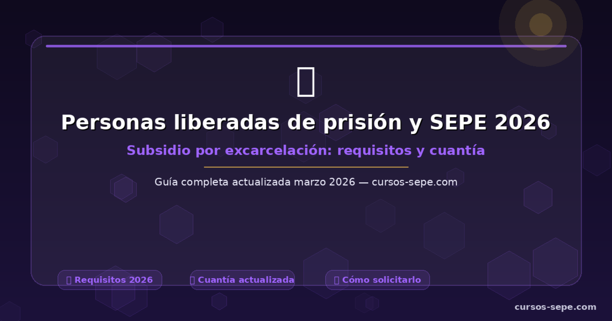 Personas liberadas de prisión y SEPE 2026: subsidio y ayudas