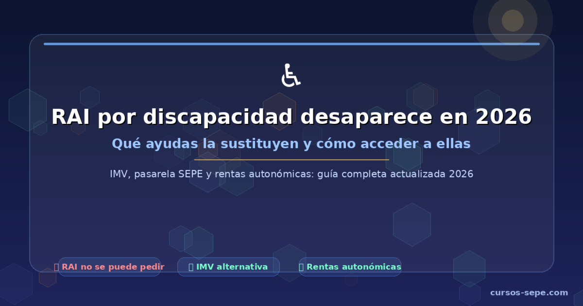 RAI por discapacidad desaparece en 2026: qué ayudas la sustituyen y cómo pedirlas