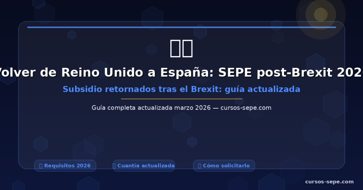 Volver de Reino Unido a España tras el Brexit: SEPE y pensión 2026