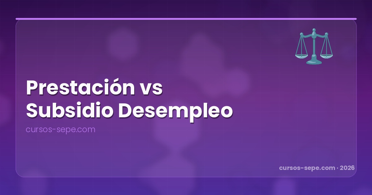 Prestación Contributiva vs Subsidio SEPE 2026: Diferencias