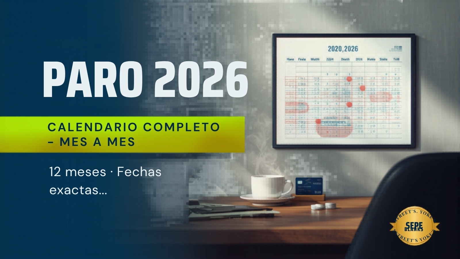 Calendario completo cobro paro 2026 mes a mes con fechas exactas SEPE