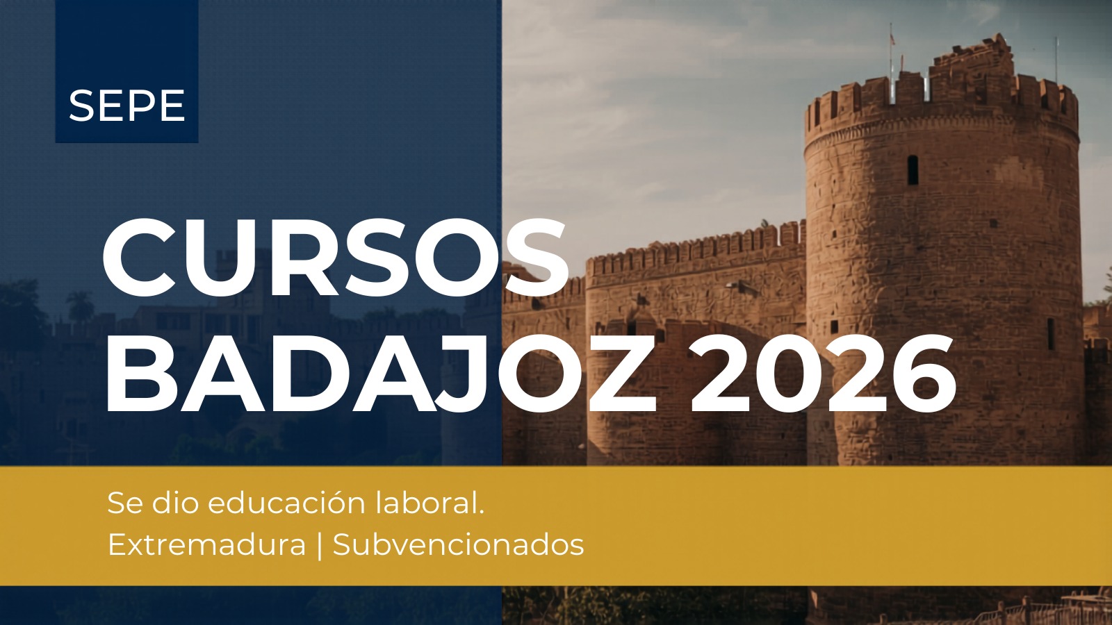 Cursos SEPE gratis en Badajoz 2026 formación con certificado Extremadura