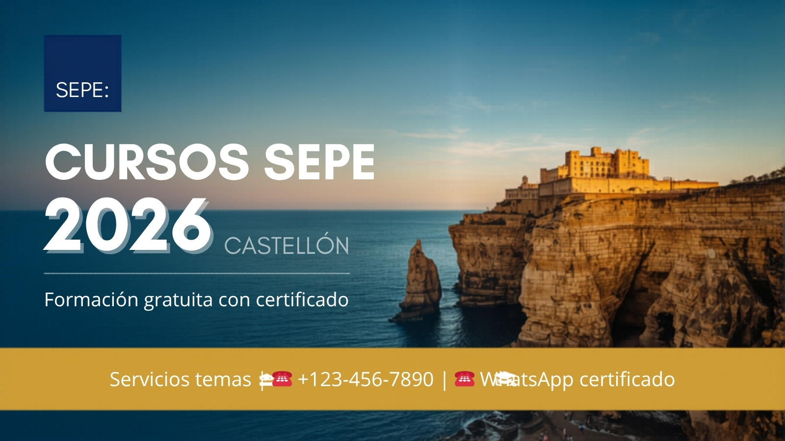 Cursos SEPE gratis en Castellón 2026 formación con certificado Comunidad Valenciana
