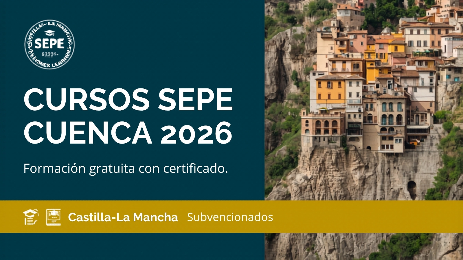 Cursos SEPE gratis en Cuenca 2026 formación con certificado Castilla-La Mancha