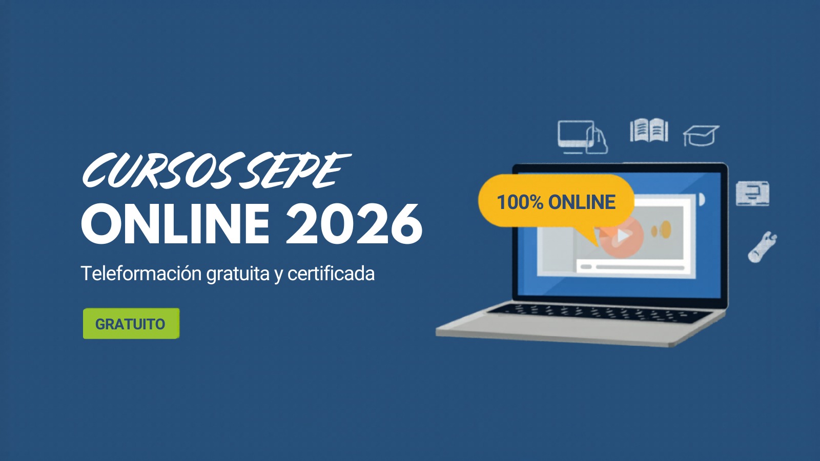 Cursos SEPE online 2026: teleformación gratuita y certificada