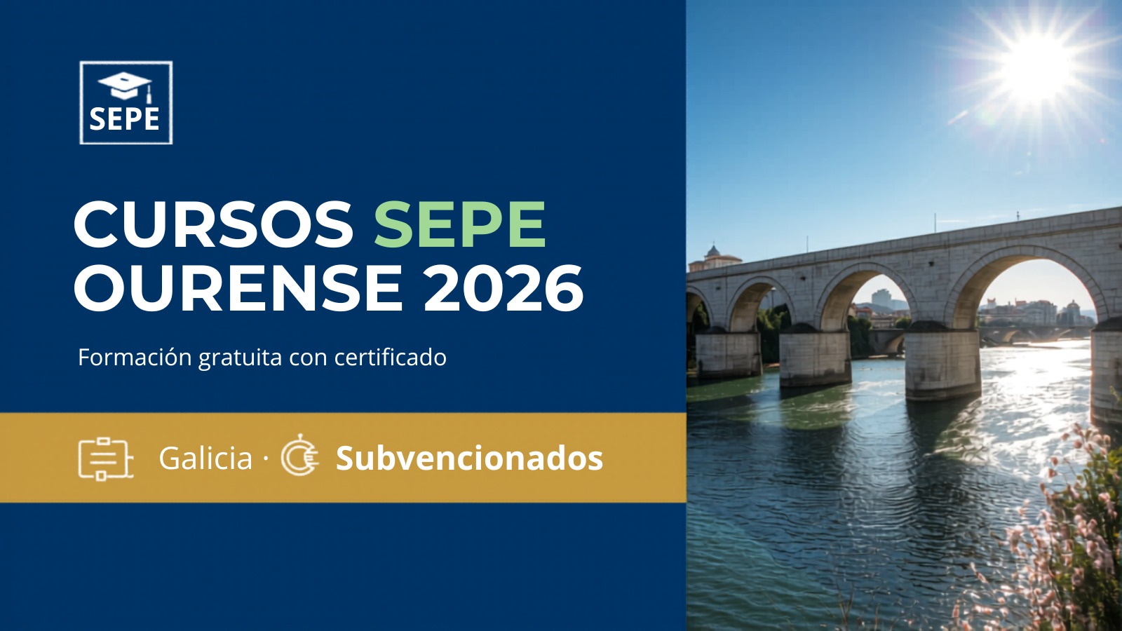 Cursos SEPE gratis en Ourense 2026 formación con certificado Galicia
