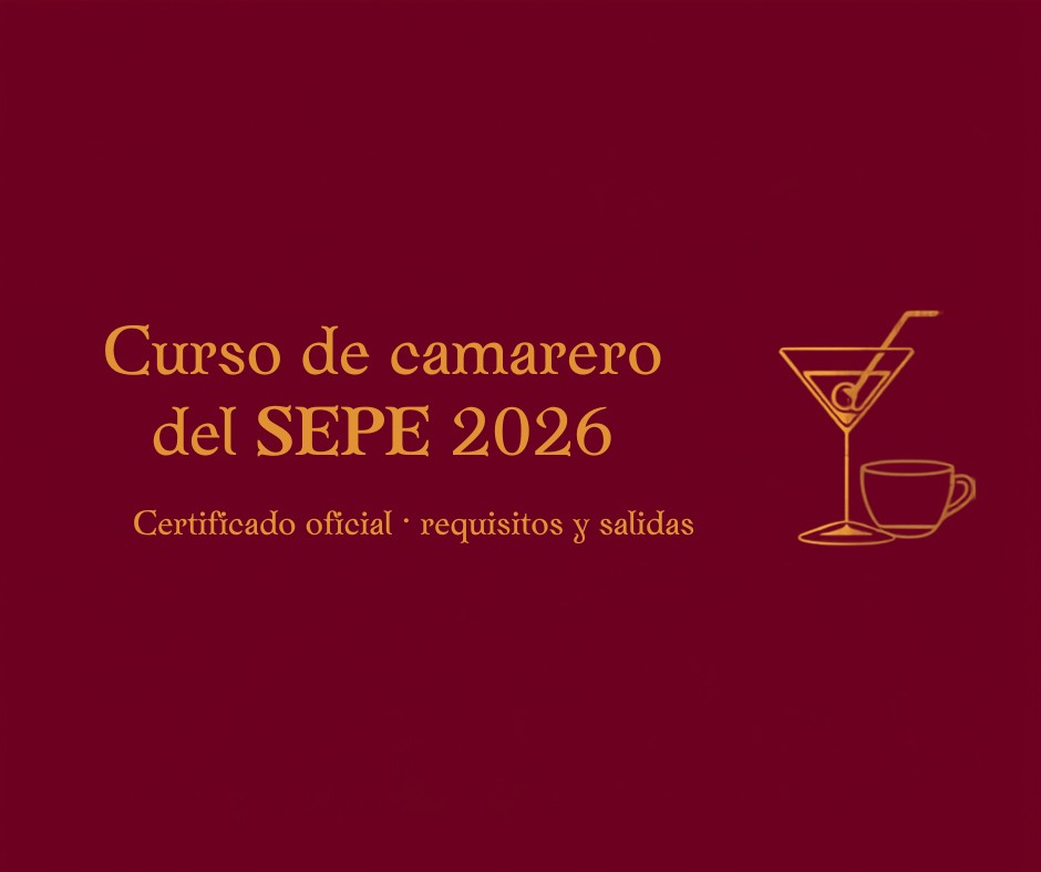 Curso de camarero del SEPE 2026, certificado oficial HOTR0508
