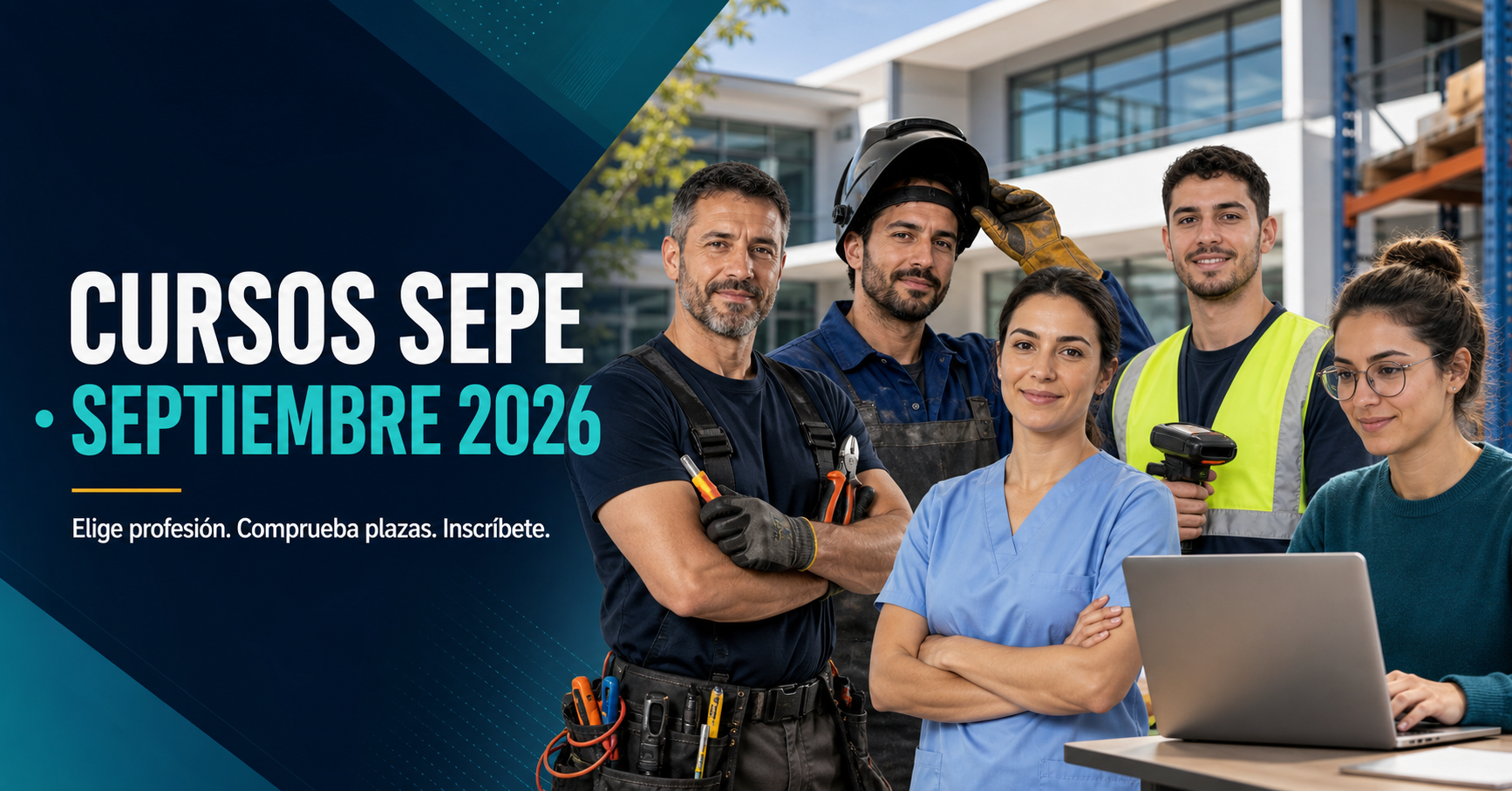 Personas formándose en electricidad, soldadura, atención sociosanitaria, logística e informática en septiembre de 2026