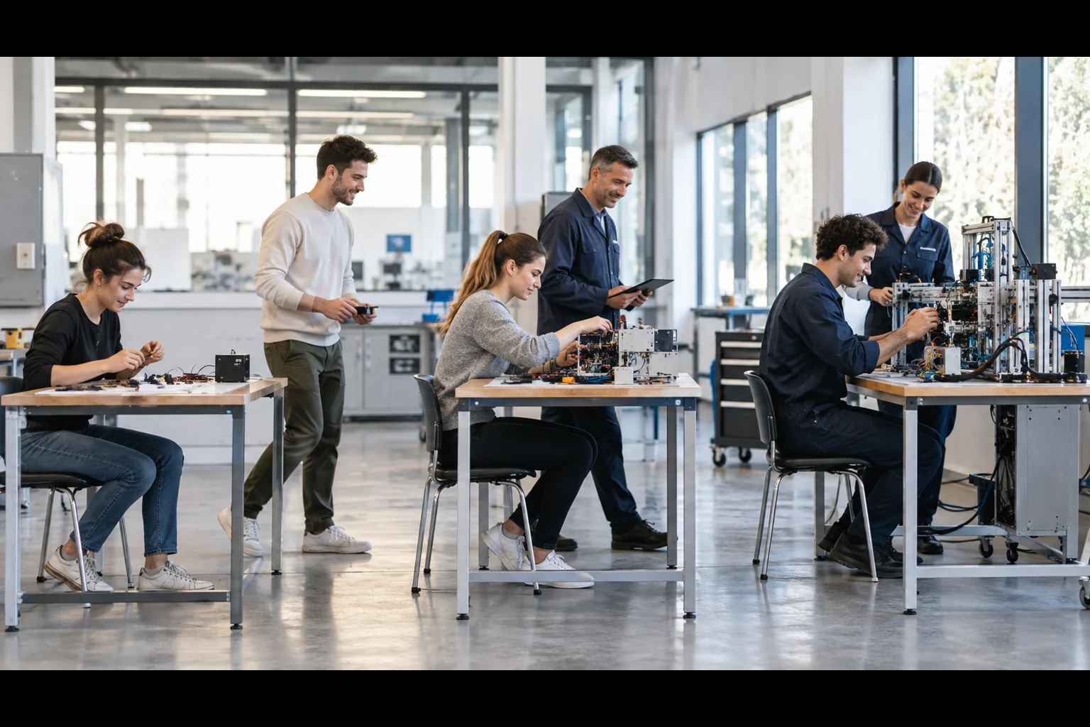 Grados A, B y C de Formación Profesional: diferencias y cómo se acumulan - Cursos SEPE Alumnado adulto avanzando por distintas etapas de formación práctica